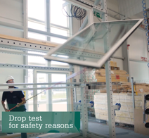 Drop test for safety reasons